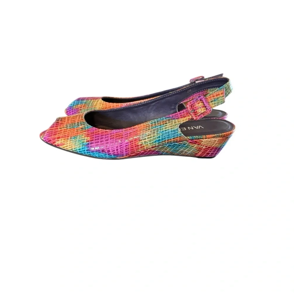 Shoes Wedges Sandals SLINGBACK Vaneli Women's Multicolor Slingback Heels size 8 - Picture 4 of 6